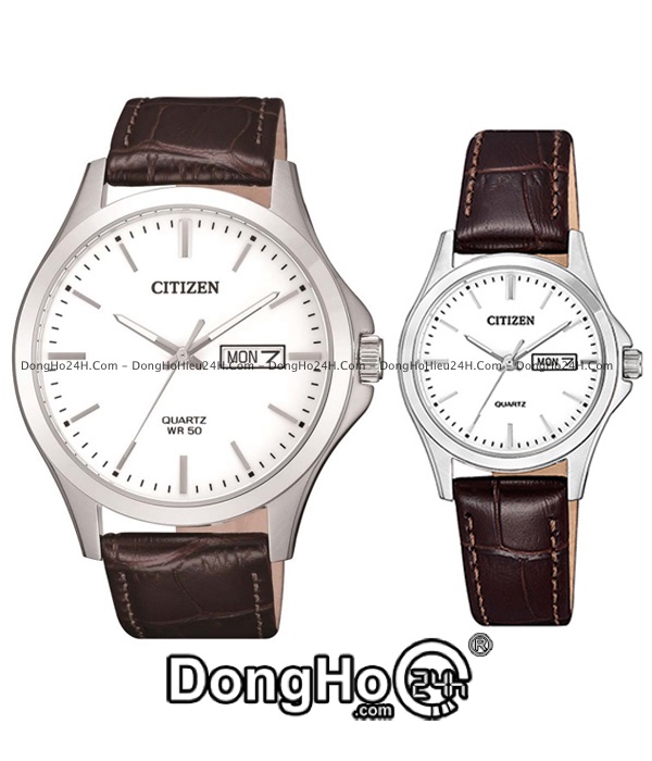 Đồng hồ Citizen Cặp (BF2001-12A - EQ0591-21A) Quartz (Pin) - Dây Da - Chính Hãng 