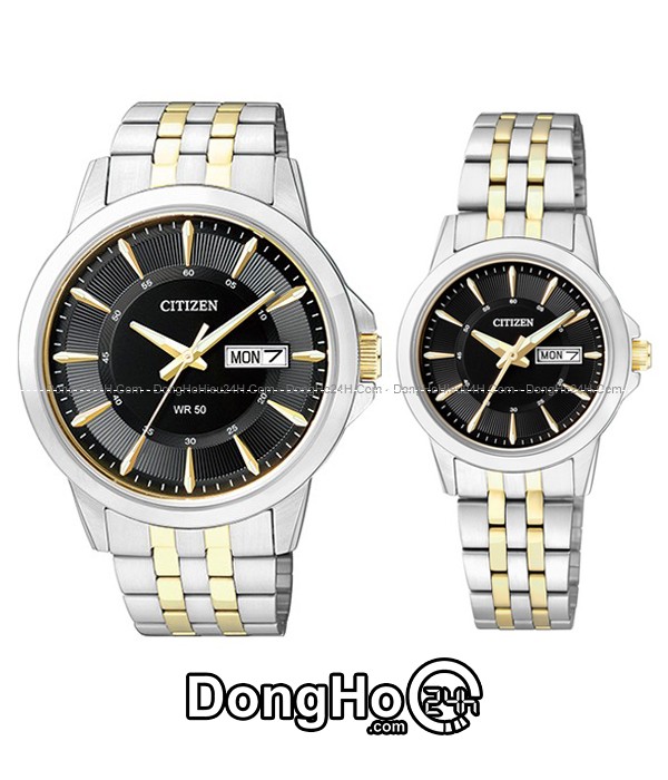 Đồng hồ Citizen cặp Quartz BF2018-52E+EQ0608-55E