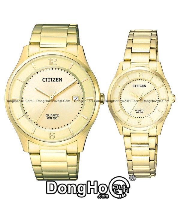 Đồng hồ Citizen Cặp (BD0043-83P - ER0203-85P) Quartz (Pin) - Dây Kim Loại - Chính Hãng